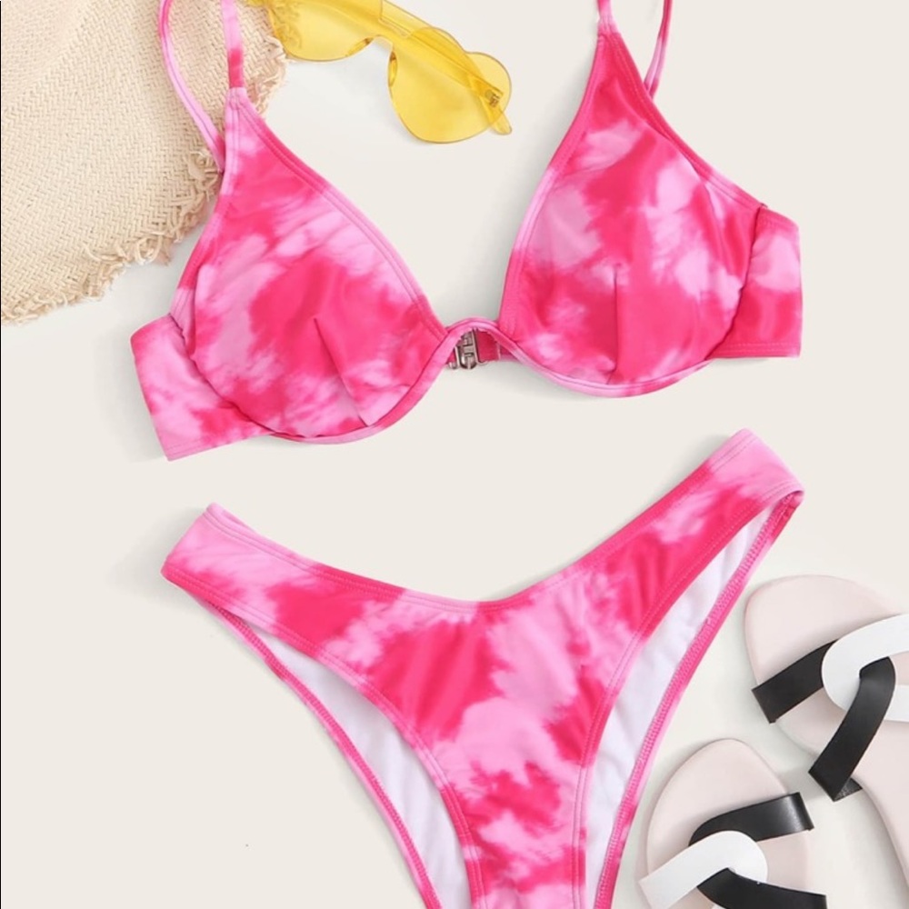 Pink tie dye bikini
